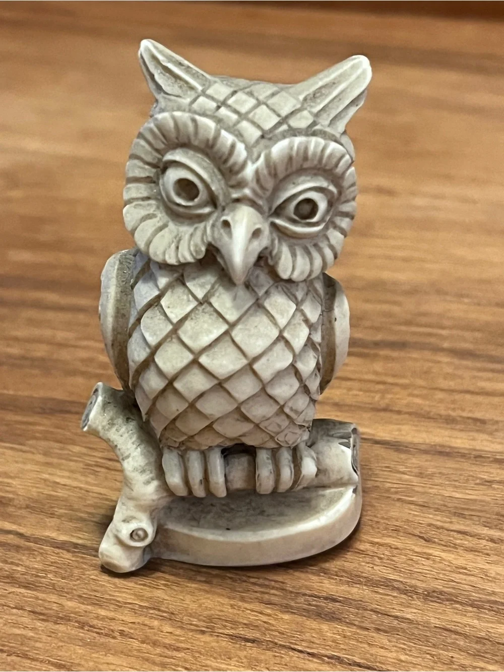 Handcrafted Owl Figurine - Cream Decorative Accent - Made in Italy